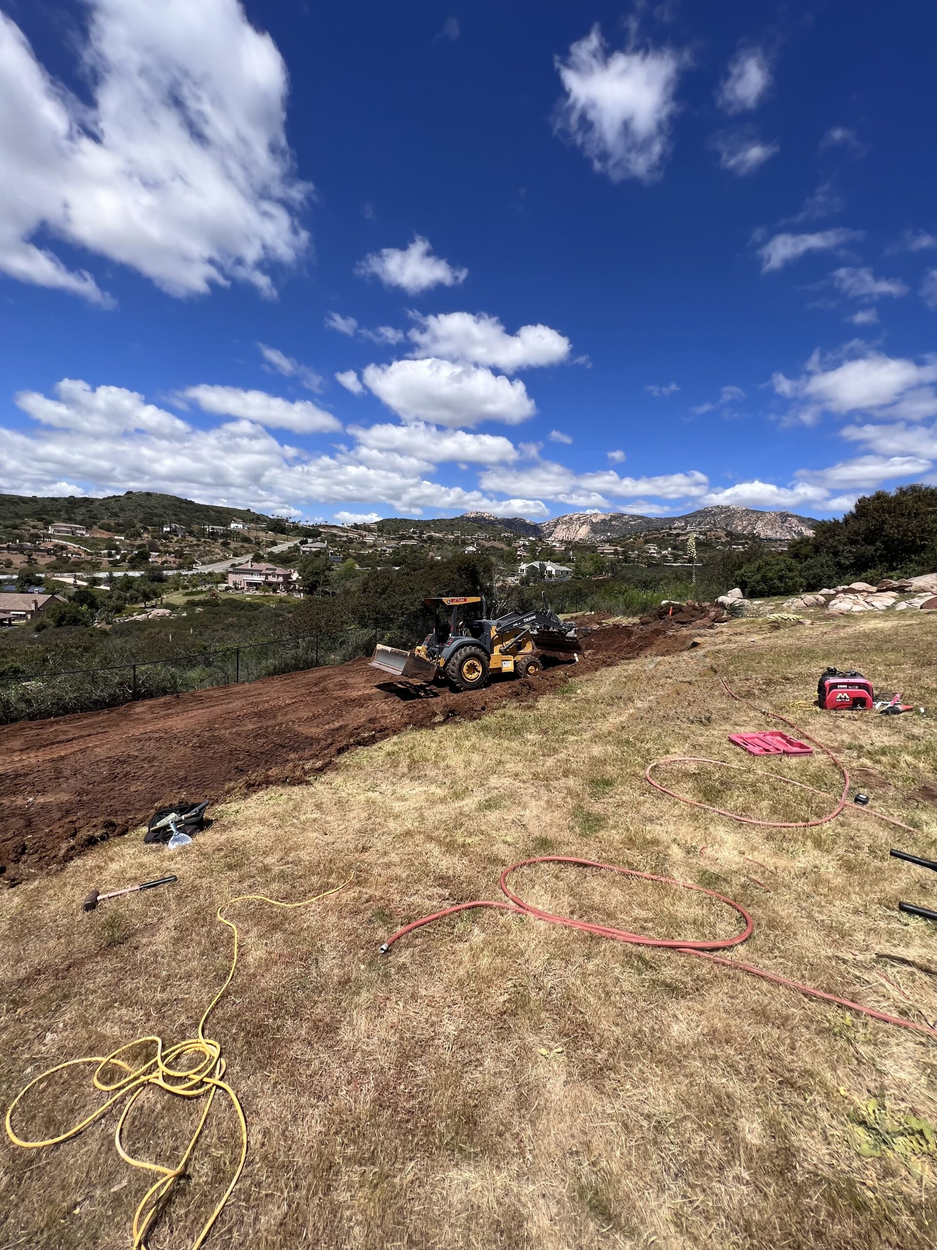 Hillside lot before court construction